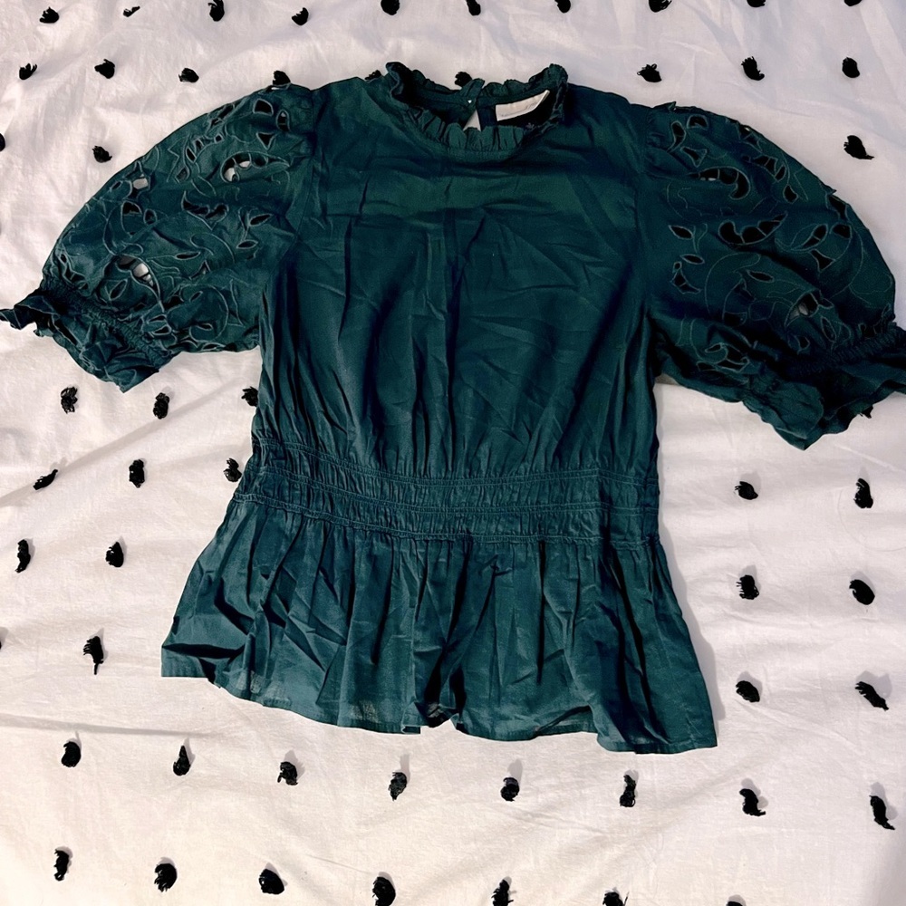 Green, size small Universal Threads shirt. Cute with jeans & can look dressy too